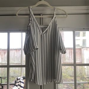 Off the shoulder, striped blouse